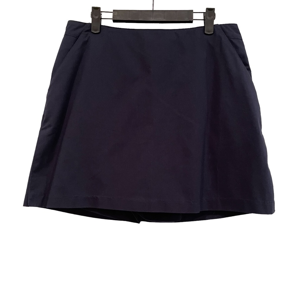 Adidas Women's Stretch Blue Golf Lined Skort Pockets Pull On Zipper, Size 12